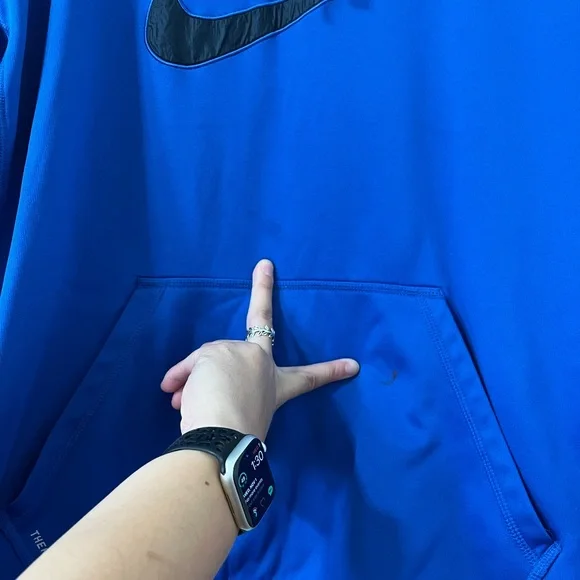 Nike Men's Therma-Fit Blue Graphic Pullover Hooded Sweatshirt Size XL - Picture 8 of 10
